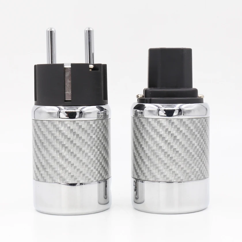 Пара Hi-end HIFI углеродное волокно родиевое покрытие ЕС разъем питания, hifi IEC гнездовой разъем