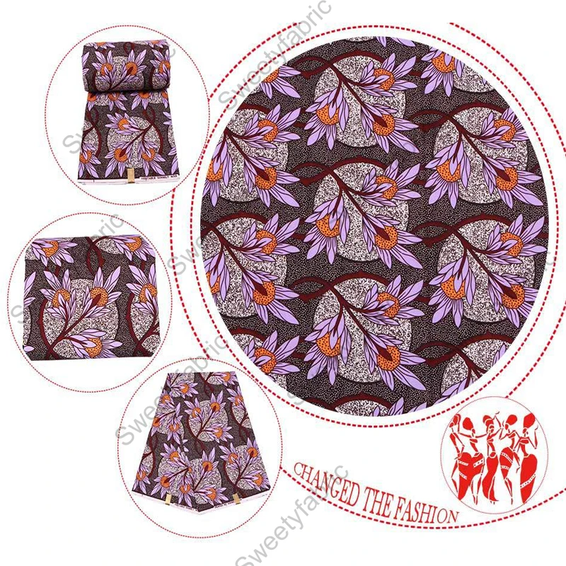 Wax Fabric 1 Полиэстер африканская вощеная ткань Листья Флора принты Nederland Pagne голландский высокого качества Холланд для постельные принадлежности шторы Анкара - Цвет: Wax Fabric 1