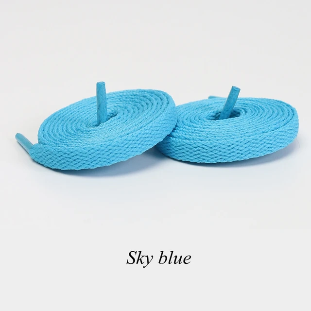 1 Pair Flat Shoelaces Classic Shoe Laces Fit Fashion Solid Sports Shoelace Casual Unisex Shoe Strings Shoe Accessories AF1 sky blue