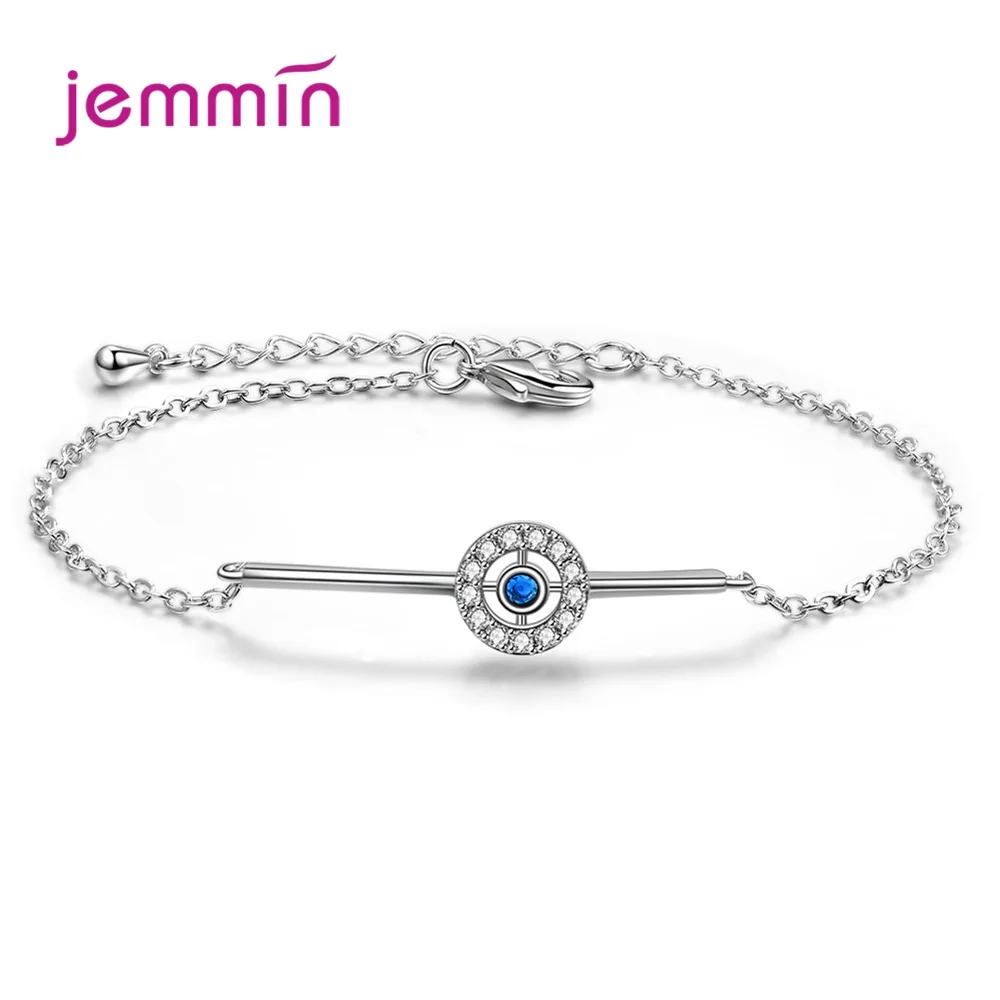 

Newest Fashion Style Elegant Women Jewelry Genuine 925 Sterling Silver Bracelet With Round Pendant Paved With Sparkling Crystal