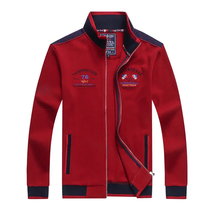 8959-RED Новинка, куртка Tace& Shark, мужская, брендовая, jaqueta masculina, свитер, пальто, стоячий воротник, Акула, вышивка, молния, осень, повседневная мужская куртка - Цвет: 8959-RED