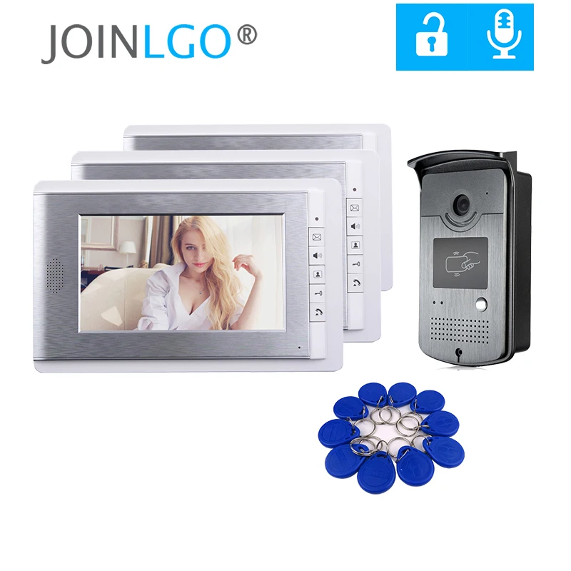 Видеодомофон проводной с камерой ночного видения 7 дюймов|Видеодомофон| |