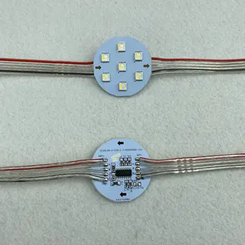 

20pcs/string;IP20;DC24V RGBW DMX512(UCS512 chip);5050 SMD addressable pixel;1.68W;40mm diameter round type