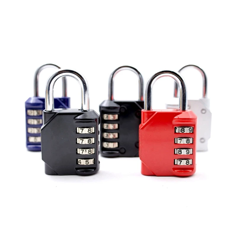 4 Dial Digit Password Combination Padlock Suitcase Luggage Metal Code Lock Big Coded Keyed Anti-Theft Locks