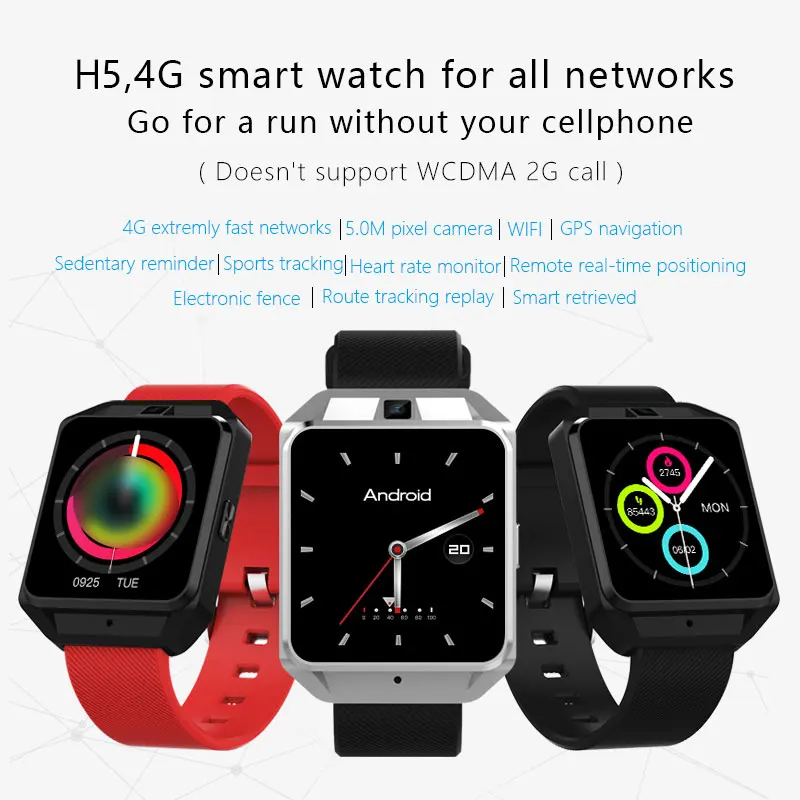 H5 4G Smartwatch телефон MTK6737 четырехъядерный 1G ram 8G rom gps WiFi монитор сердечного ритма/сна Видеозвонок Смарт-часы