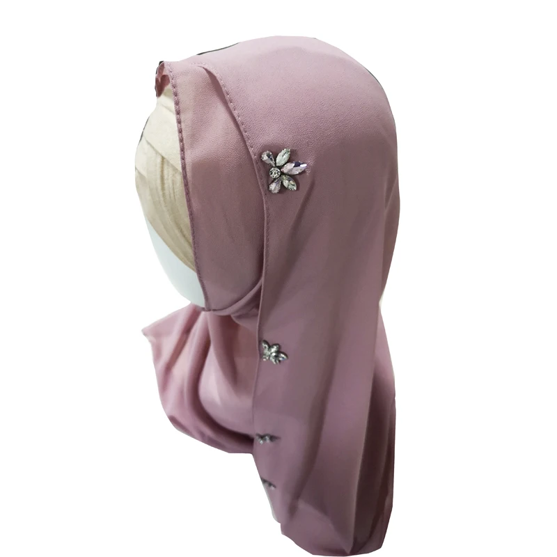 Floral Diamonds Hijab Abaya Dubai Muslim Women Hijab Scarf Turban Niqab Turbante Mujer Jilbab Femme Musulman Hijabs Hoofdoek