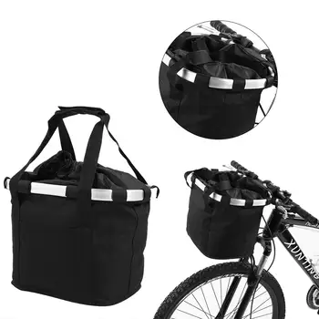 

Front Pack Bicycle Basket with Aluminum Alloy Side Folding Quick Dismantling Basket Pet Basket Bearing 5KG