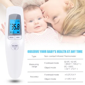 

Adult Baby Thermometergun Non-contact Infrared Forehead Thermometer For Fever Digital Thermometer Laser Gun Human Use Outdoor