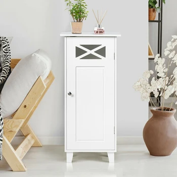 

Durable Stable Adjustable Shelf Bathroom Cabinet Free Standing Storage Side Table Organizer Storage Holders Racks BA7513