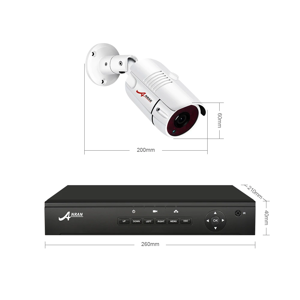  ANRAN CCTV Camera System 4CH/8CH POE NVR Kit 48V Onvif Security Camera System HD IP Camera Outdoor 