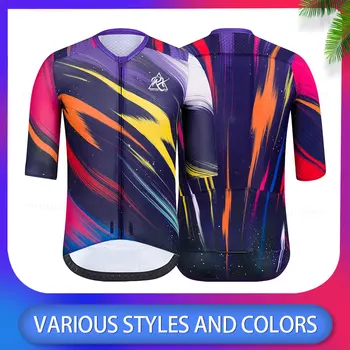

RCCHuanGe Men's Clothes Wear Better Rainbow Pro Team Areo Cycling Jersey Short Sleeve Bicycle Clothes Summer MTB Road Bike Shirt