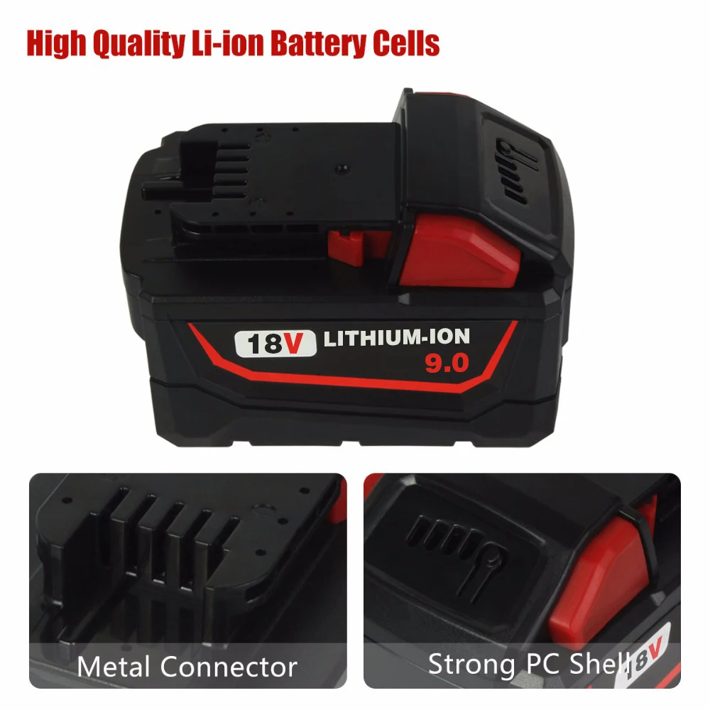 VANON для батареи MILWAUKEE M18 18V 9000mAh 9 0 Ah литий ионная аккумуляторная батарея M18B ионный HD