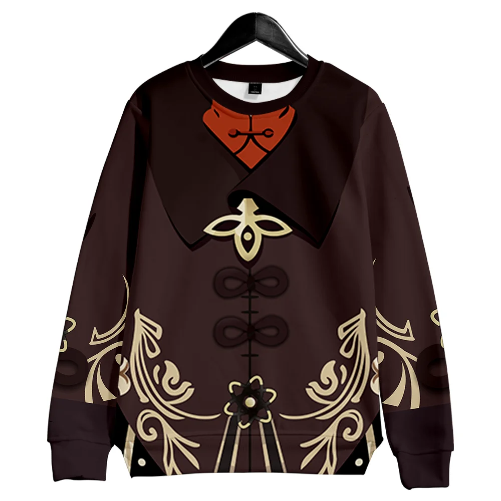 

2021 New Genshin Impact Hu Tao 3D Print Autumn And Winter Holiday Passionate Style Men/Women Japan Kawaii Dress Up Round Tops