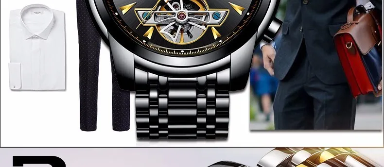 Бингер Полный календарь Турбийон Механические Мужские часы Лидирующий бренд Роскошные наручные часы автоматические часы Montre Homme нержавеющая сталь
