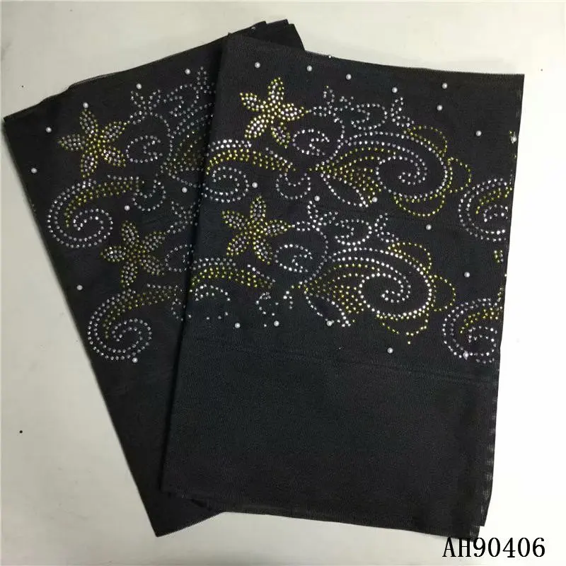 

African aso oke headtie high quality nigerian gele headtie aso oke wrap with beads and stoens for party 2piece/lot