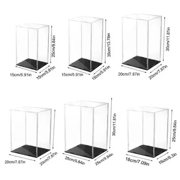 

Clear Acrylic Display Case Black Base Dustproof Protection Model Toy Show Box