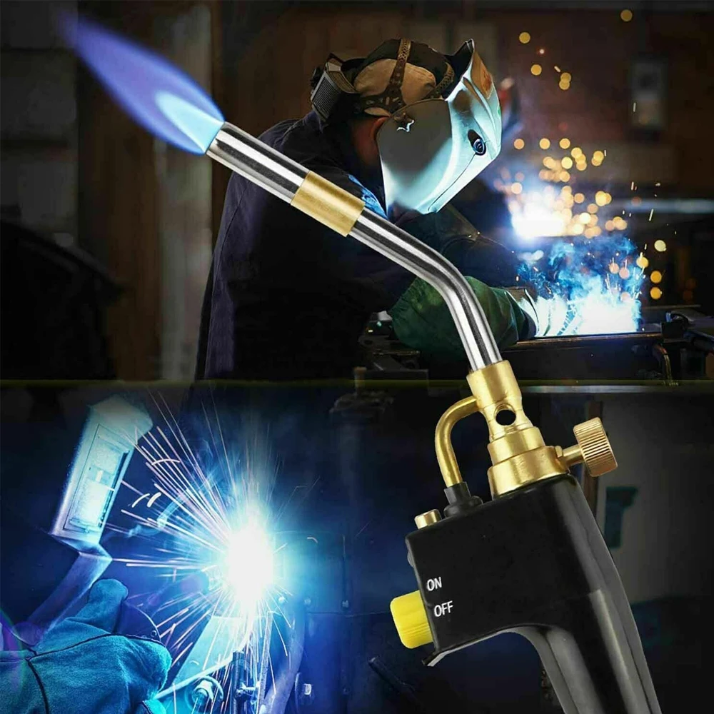 

MAPP Propane Gas Welding Torches Plumbing Blow Torch Soldering Tool Metal Flame Gun Brazing Welding Quick Fire Solder Burner