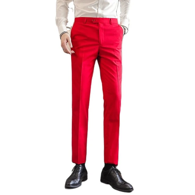 HAORUN Men Slim Fit Formal Dress Pants Flat Front Office Business Work  Straight Leg Trousers - Walmart.com