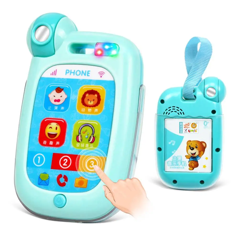 

Simulation Touch Screen Music Smart Mobile Phone with LED Early Educational Toys Electric Stop Crying Educational Kids Toy