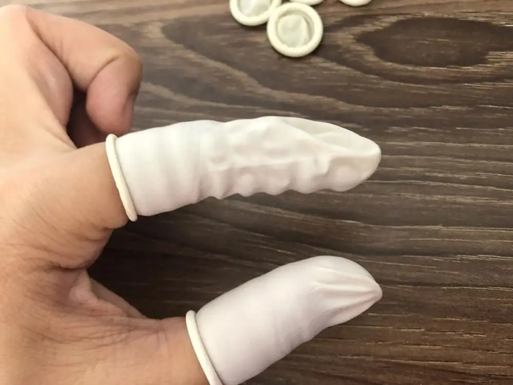 

Free Shipping 100 Latex Rubber Finger Cap Cots Finger Protector Powder for Watch Repair