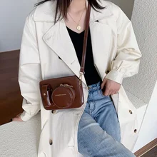 

Crossbody Shoulder Bags for Women 2021 Leopard Vintage Camera Shape Designer Wide Straps Leather Female Purse Sac Epaule Bolsa