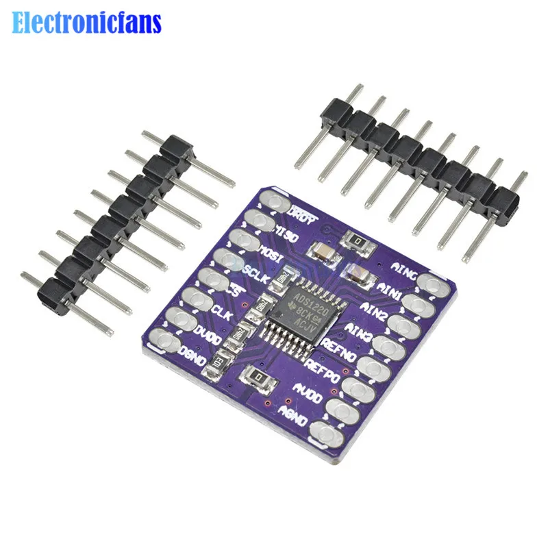 CJMCU-1220 ADS1220 ADC 24 бит A/D конвертер Модуль I2C низкой мощности 24 бит аналого-цифровой датчик конвертера модуль SPI 3 V-5 V