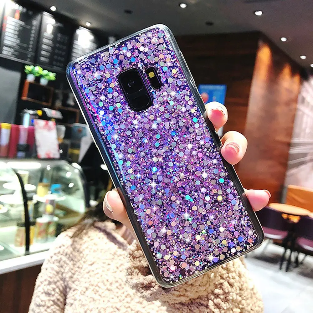 LAPOPNUT Luxury Sparkle Ombre Sequins Glitter Soft Flexible Slim Case for Samsung Galaxy A71 A51 Bling Shockproof Back Cover |