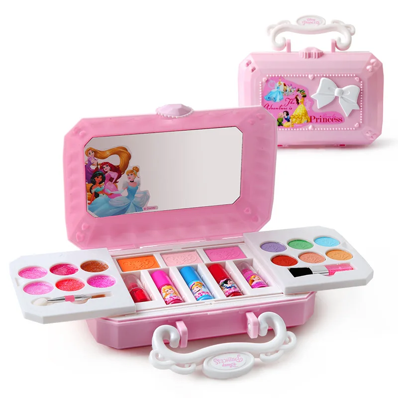 Finest  Disney Children's Cosmetics Toy Princess Makeup Box Set Frozen Girl House Toy Lip Gloss Rouge baby 