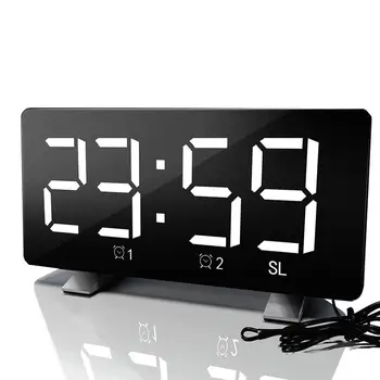 

Led Radio Alarm Clock Creative Snooze Electronic Clock Desk Clock Bedroom Office Usb Charging Alarm Clock