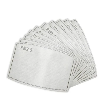 

50Pcs 5 Layers PM2.5 Activated Carbon Filter Insert Protective Filter Media Insert for Mouth Mask Anti Dust Mask Tool