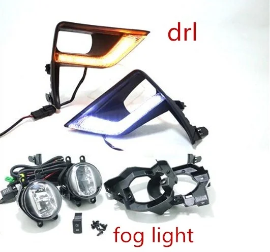 

Eosuns светодиодная подсветка для дневных ходовых огней и противотуманная лампа для Toyota Cruiser Prado Fj150 2700 4000 с динамическим движущимся желтым поворотным сигналом