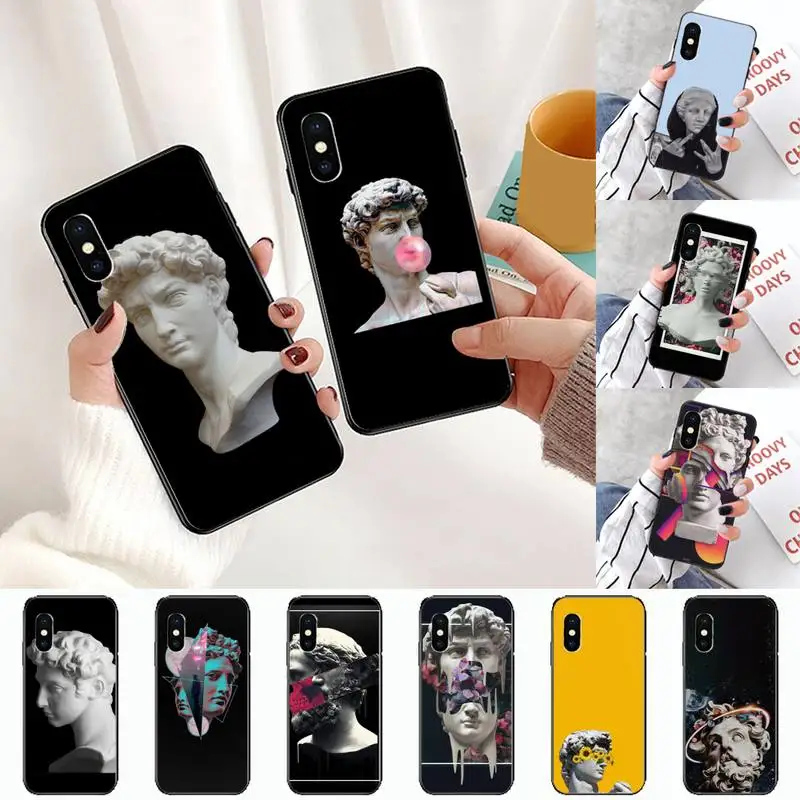 

Art Statue Pattern Alternative Painted Phone Case for iPhone 11 12 pro XS MAX 8 7 6 6S Plus X 5S SE 2020 XR