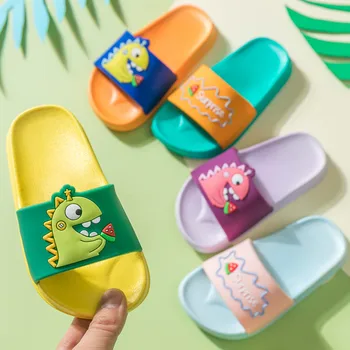 

Summer Kids Shoes Cartoon Girls Slippers Children Slippers Home Indoor Pvc Dinosaur Boys Sandals Parent-child Shoes Non-slip New