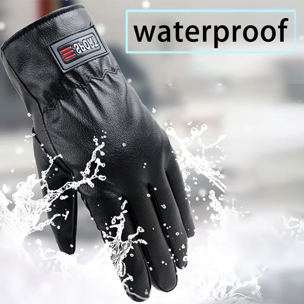 Perimedes cross country skiing gloves Mens Winter Waterproof With Anti-Slip Elastic Cuff Thermal Soft Lining Gloves#y40