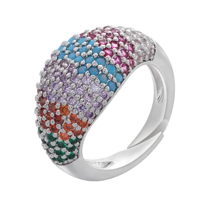 Elegant Gold-Tone Rainbow Ring for Women - Fashion Jewelry Wholesale