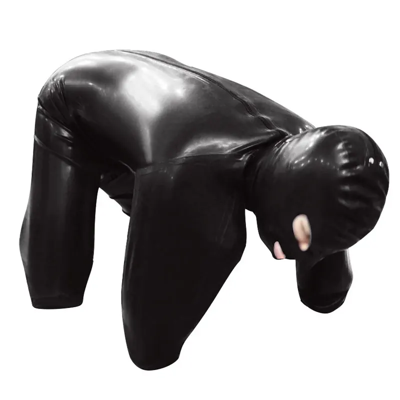 Men Faux Leather Full Body Cover Bodysuit Wet Look Jumpsuit Gay Costume Sexy lingerie Latex DS stage Erotic Sexy Tight Suit F59