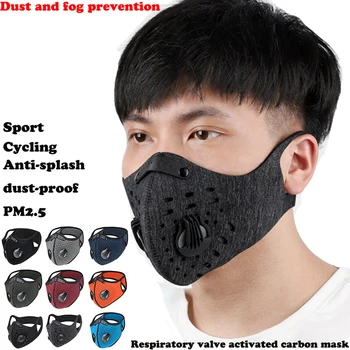 

Bicycle Mask PM2.5 Dust Mask Outdoor Sport Protective Mask Activated Carbon Filter Bike Mask Reusable Velcro Adjustable Ski Mask