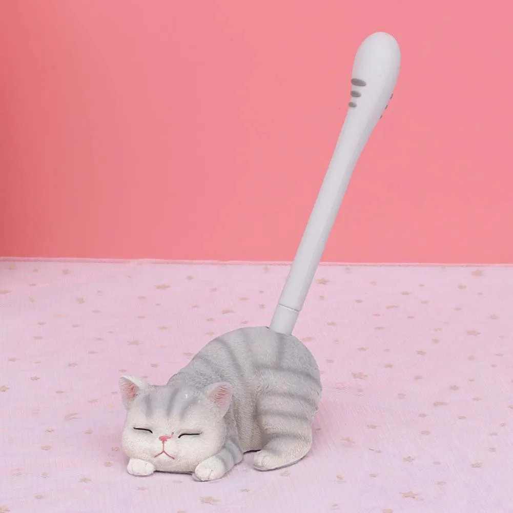 Мультяшная кошка, декоративная смола, экономия пространства, настольная, школьная, подставка, для студентов, поддержка, для офиса, для детей, подарок, стабильная ручка, держатель, сделай сам - Цвет: Белый