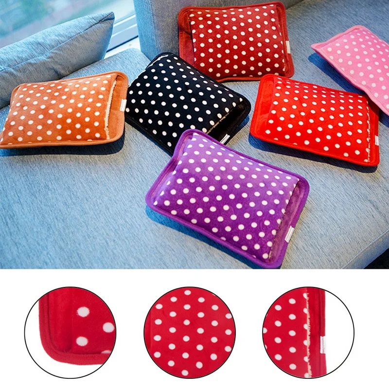 Creative Dot-bolsa de agua caliente para invierno, calentador de manos eléctrico, botella de agua caliente recargable a mano, bolsa de agua caliente de terciopelo, enchufe europeo