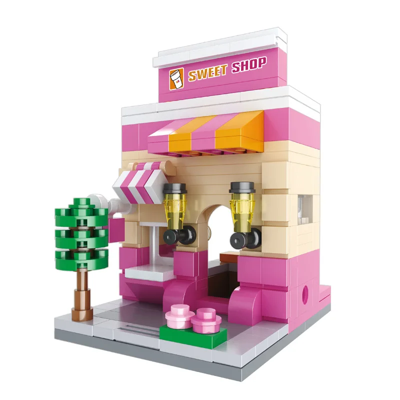 Восемь уличных просмотров Compatibie Legoings Строительные блоки Набор игрушек Сделай