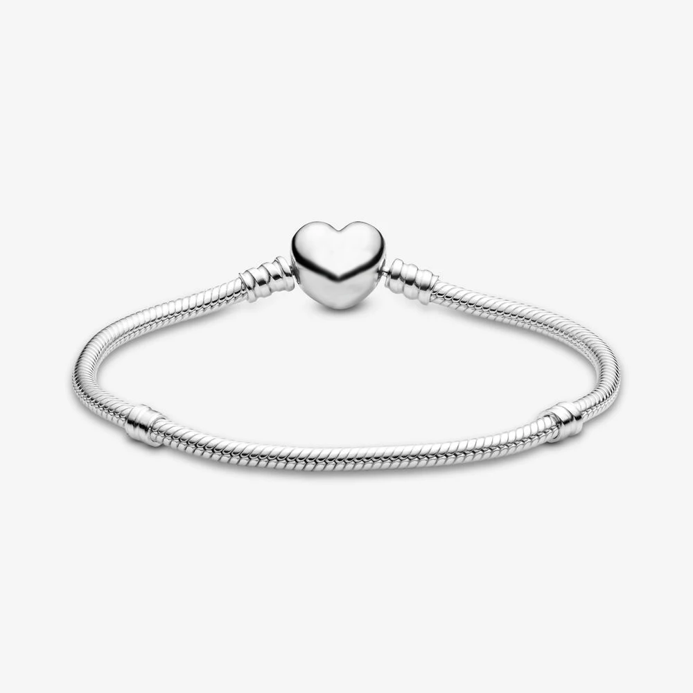 Подлинный 925 пробы серебряный браслет Moments Snake Chain Bracelet fit ...