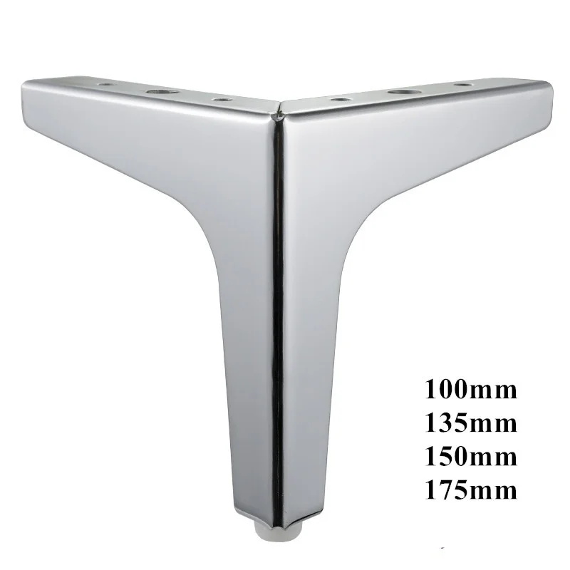 4pcs/lot Triangular Metal Furniture Leg Support Silver Coffee Table Legs Sofa Foot Accessories Rubber Bed Riser |