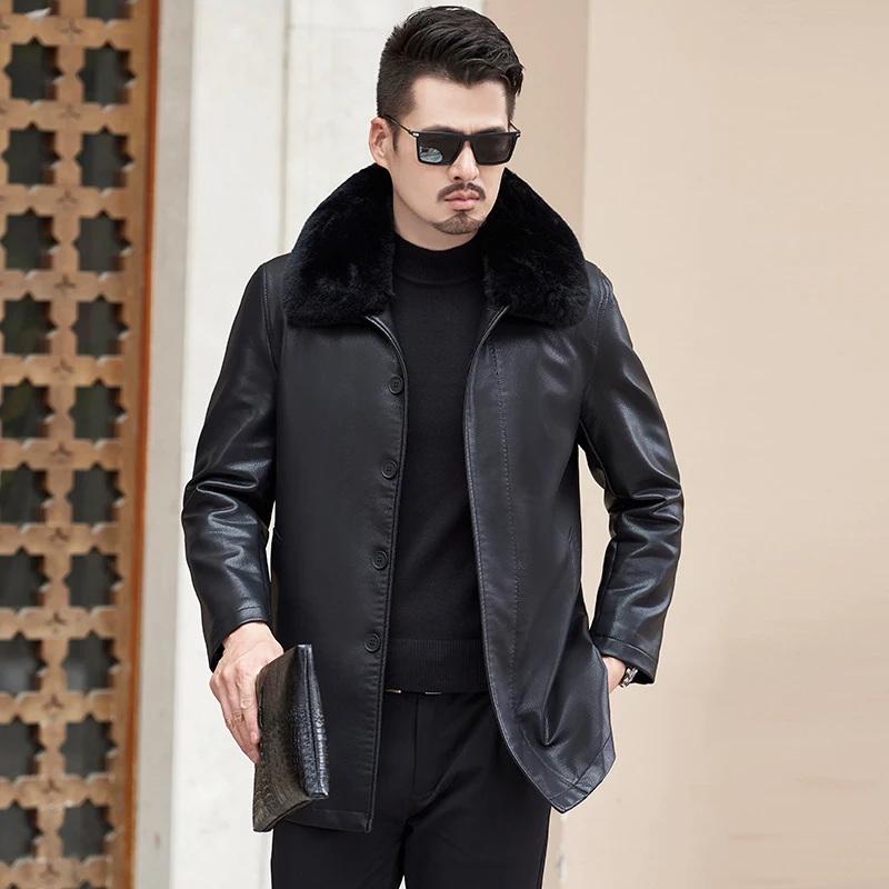

Large sizes 8XL 7XL Mens Autumn Winter Pu Leather Punk Jacket Coat Men Leather Jacket Fashion Motorcycle Leather Male Outerwear