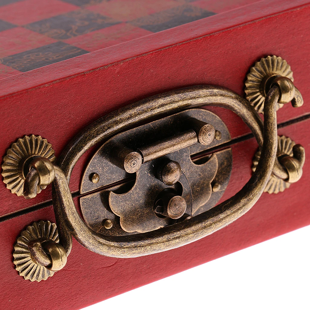 Небольшой размер складная антикварная доска для китайских шахмат игры деревянные шахматы штук набор