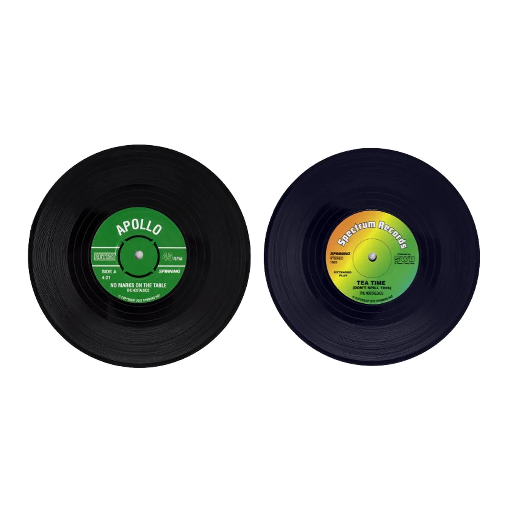 6x Round Vintage CD Vinyl Coasters Record Cup Drink Holder Mat Table Placemat 6 Kinds of Style Table Decoration