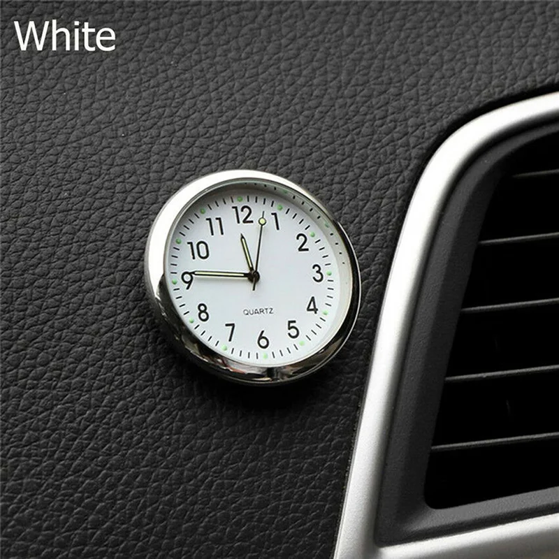 1 шт. Мини кварцевые аналоговые часы палка-на часах автомобильный выход духи клип для автомобиля велосипед автомобильные аксессуары - Название цвета: white watch