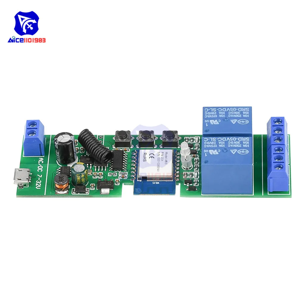 Diymore Relè WiFi 4 Canali DC7-32V - Modulo Interruttore Intelligente Con APP EWeLink Per Domotica Fai Da Te - 4