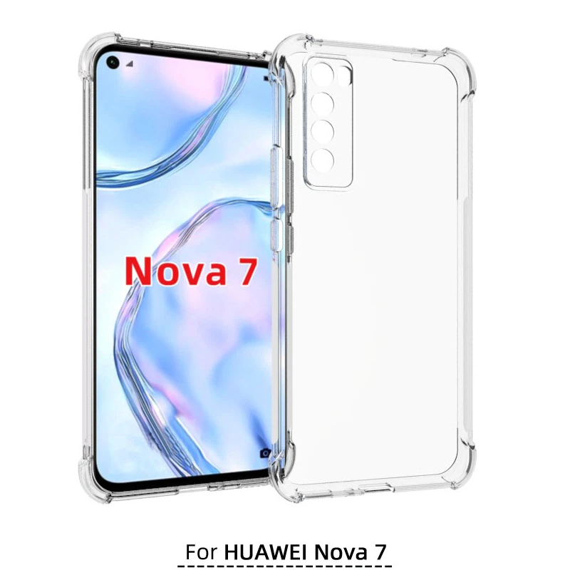 USTIYA Case For huawei Nova 7 Shockproof Funda Transparent TPU Coque Ultra Slim Clear Soft |