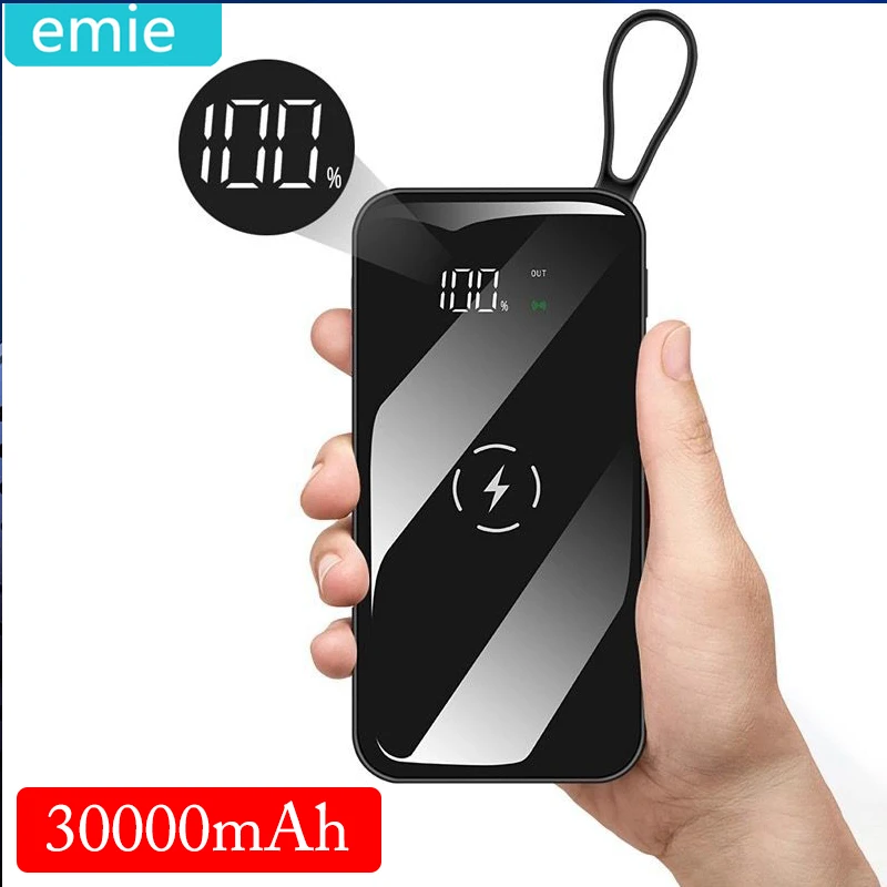 

30000mAh QI Wireless Charger Power Bank For iPhone8 X Max Samsung Powerbank Dual USB Charger Wireless External Battery Pack Bank