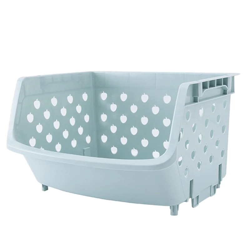 

Kitchen Organizer Basket Shelf Stackable Single-Deck Fruit Vegetable Storage Box
